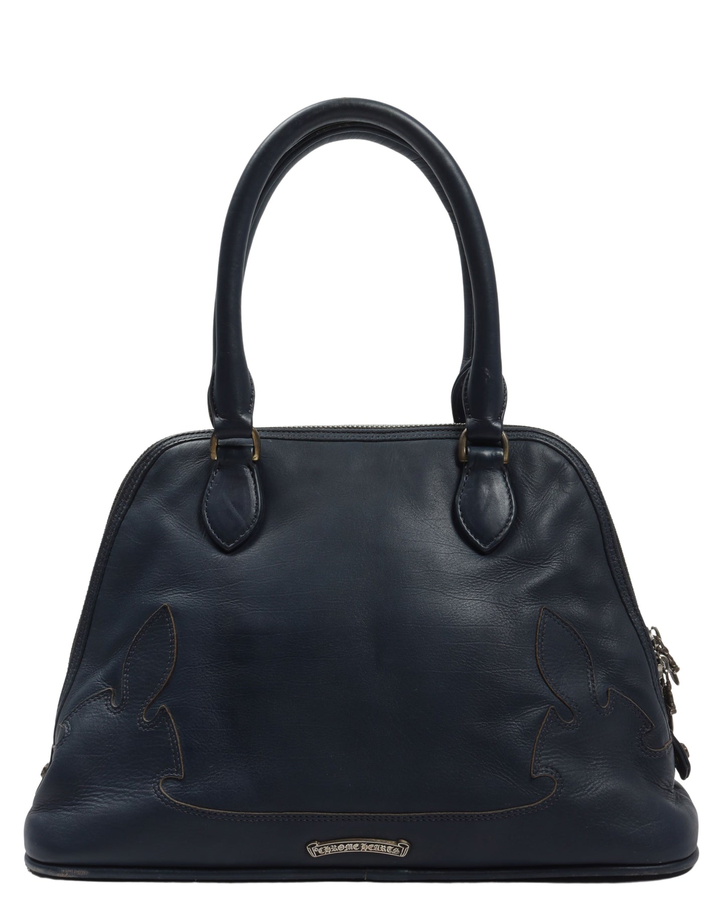Leather "Fleur De Lis" Mini Bowling Bag