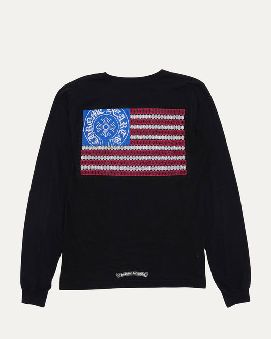 American Flag Long Sleeve Pocket T-Shirt