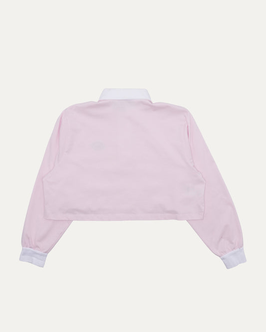 Embroidered Logo Cropped Rugby Shirt