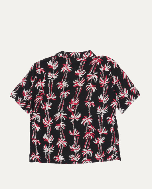 Palm Tree Print Camp Collar Shirt