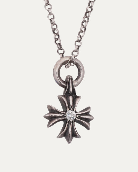 Diamond Tiny Plus Pendant on Roll Chain