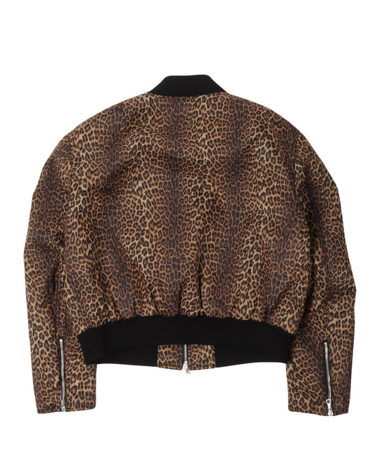 Leopard-print Satin Jacket