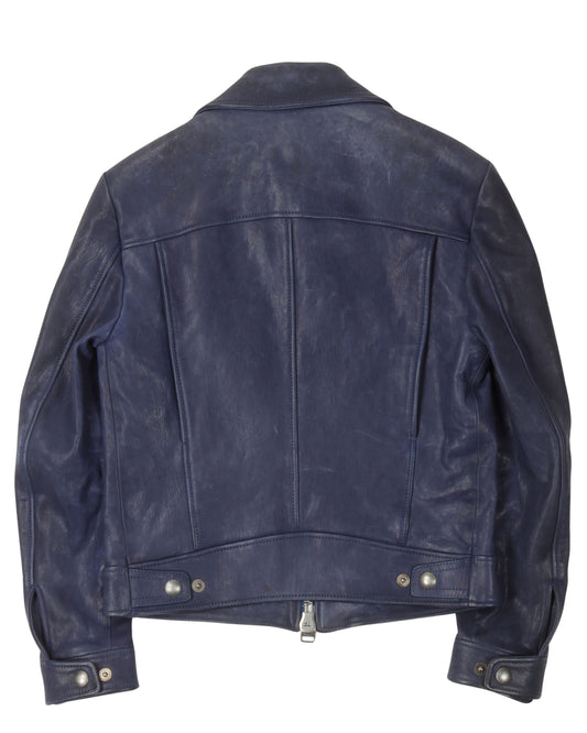 Zip-Pocket Leather Jacket
