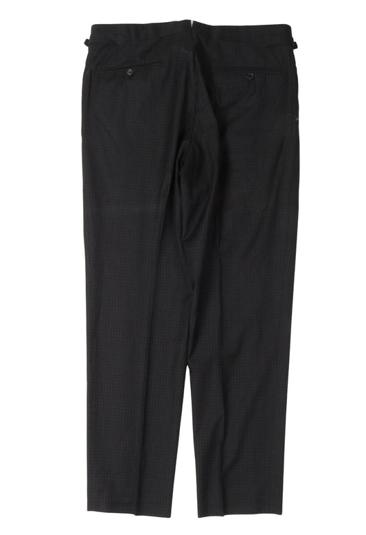 Grid Pattern Wool Trousers