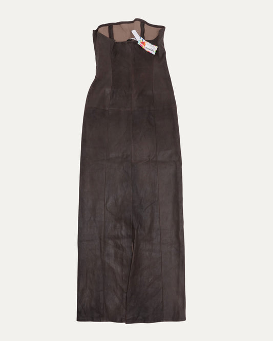 Stretch Leather Long Bustier Dress