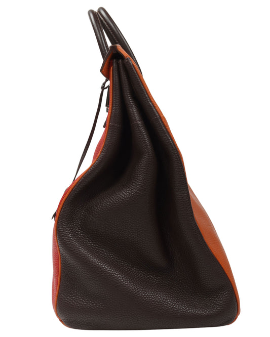 HAC 40 Fjord Leather Tri-Colour Rouge Garrance, Chocolat, & Terre Battue Birkin (2006)