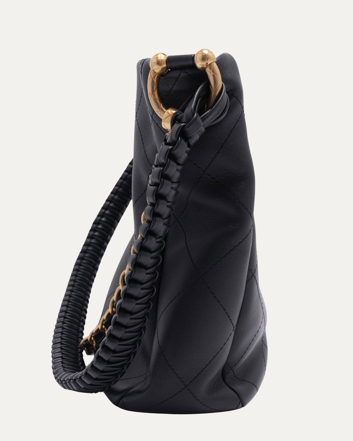 Braided Handle Hobo Bag