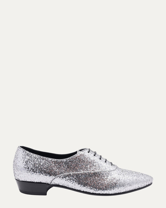 Silver Glitter Oxford Derbys