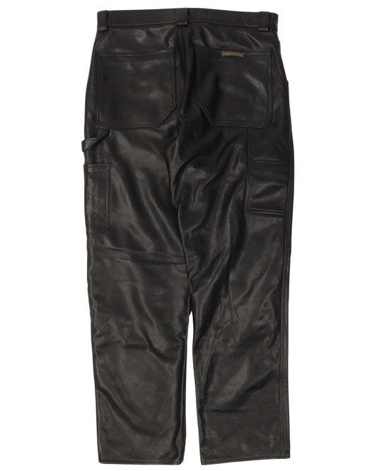 Goat Leather Fleur Knee Carpenter Pants