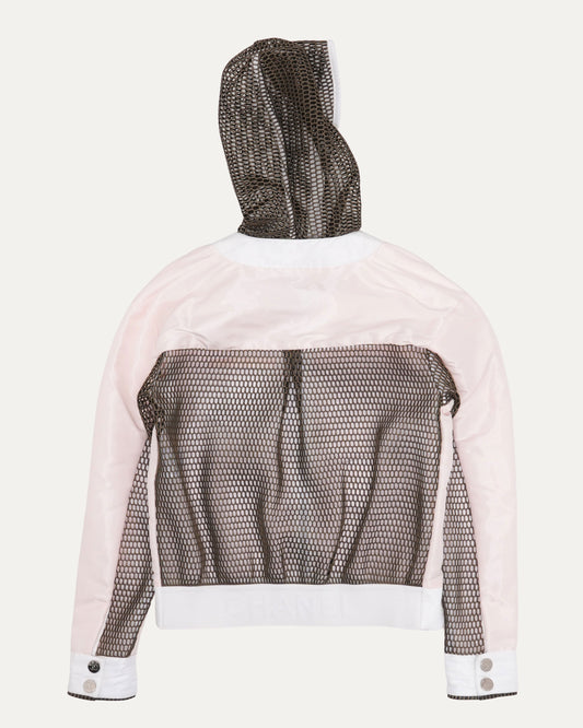 Mesh Back Hooded Bomber Jacket