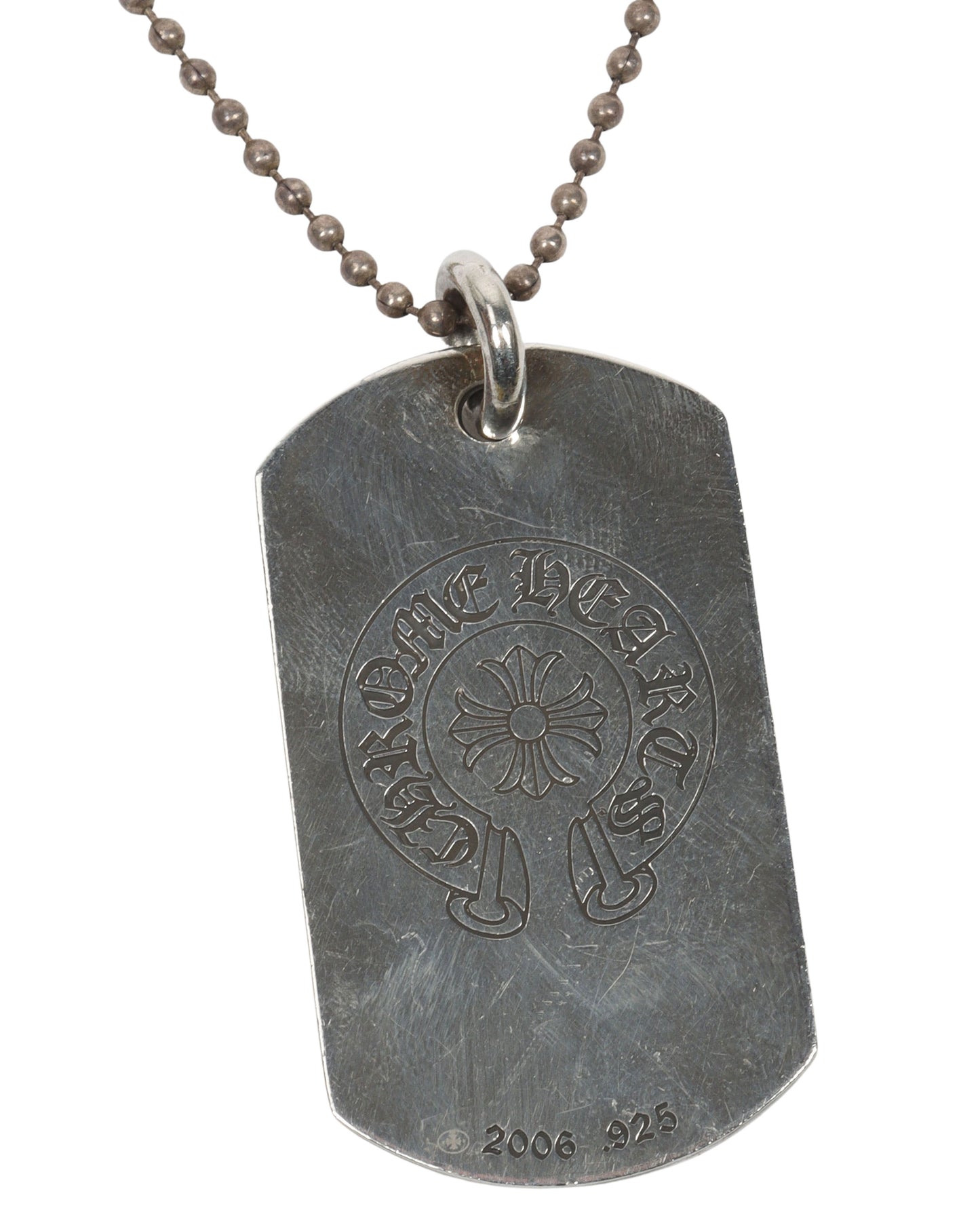Paris Dog Tag Pendant with Chain