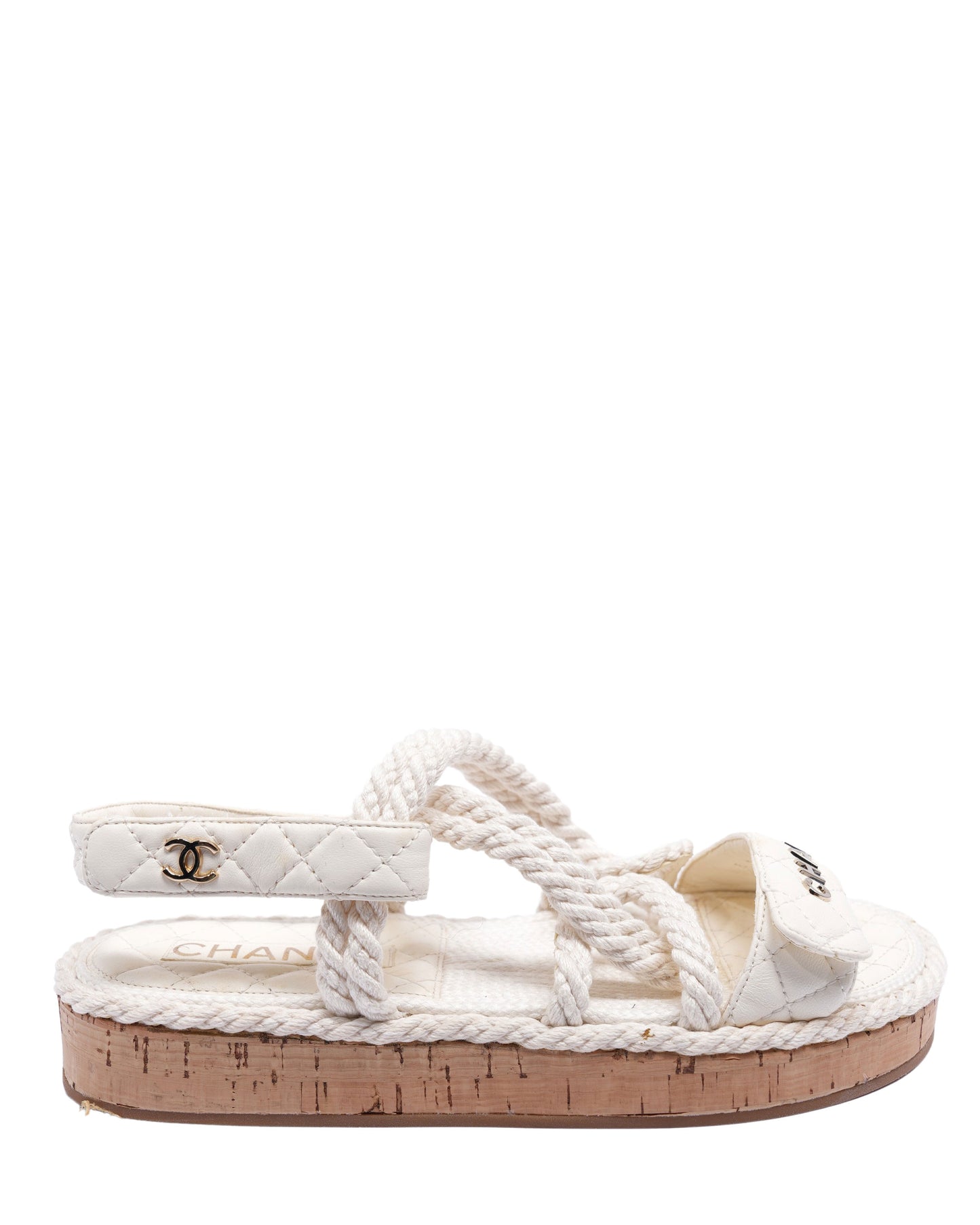 Rope, Lambskin and Cork Sandals