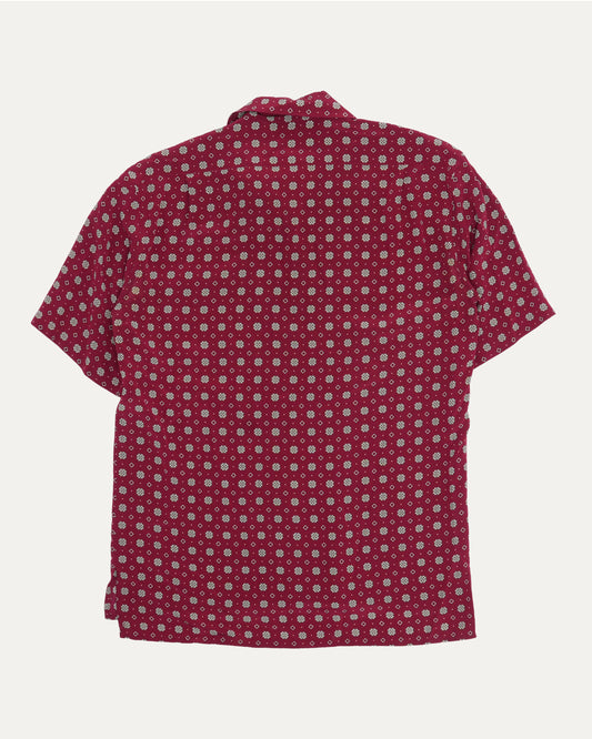 Silk Geometric Print Short Sleeve Shirt