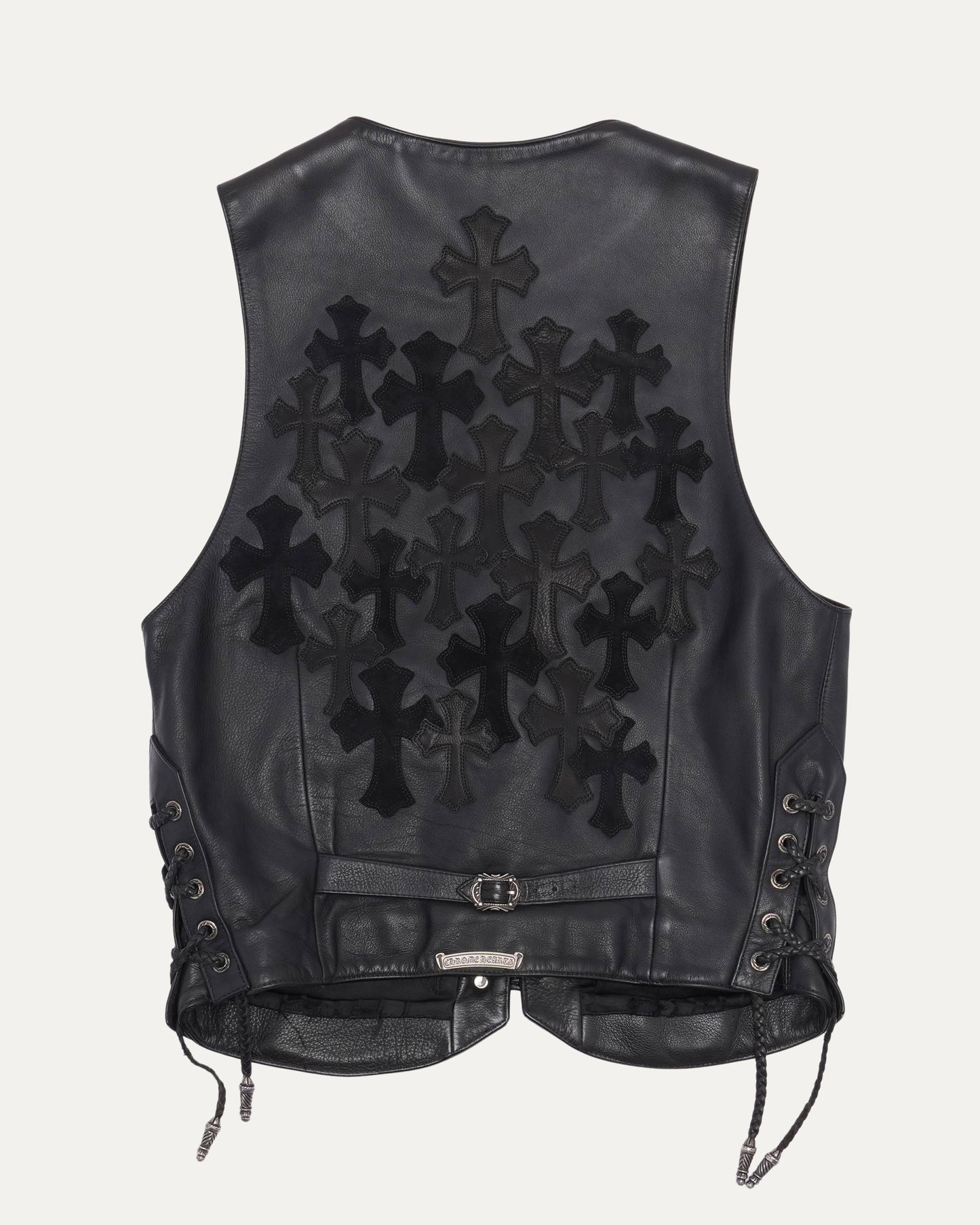 Cross Patch Leather Vest