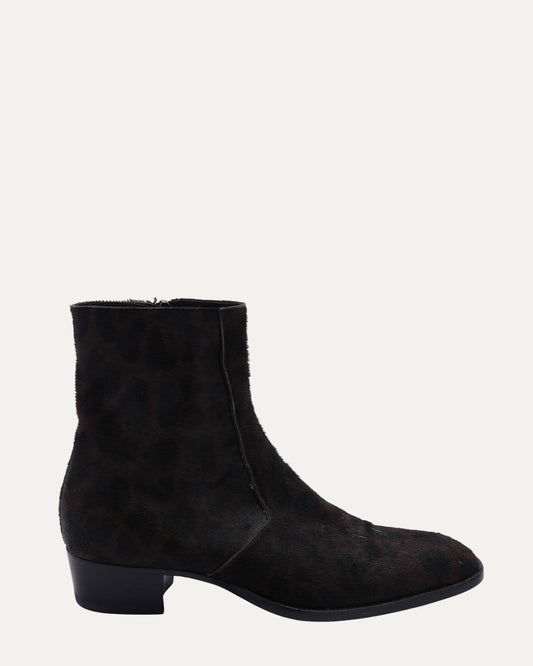 Leopard Print Pony Hair Wyatt Boots