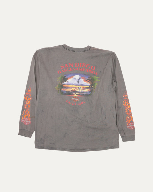 Harley Davidson San Diego Flames Long Sleeve T-Shirt