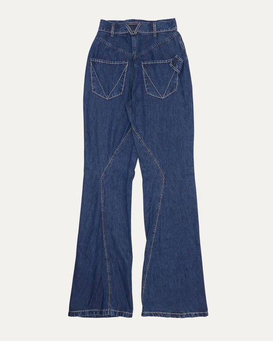 Overlock Stitch Flare Jeans