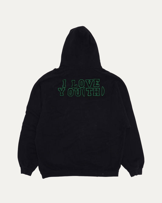 Distressed I Love You(th) Appliqué Hoodie