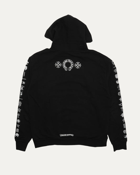 Multi Motif Sleeve Print Hoodie