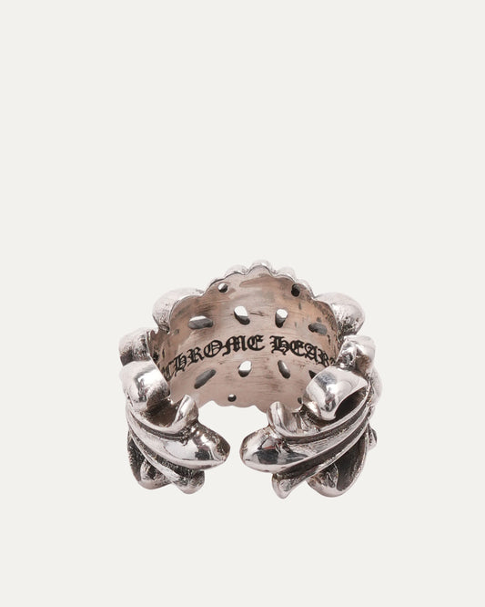Double Floral Cross Ring
