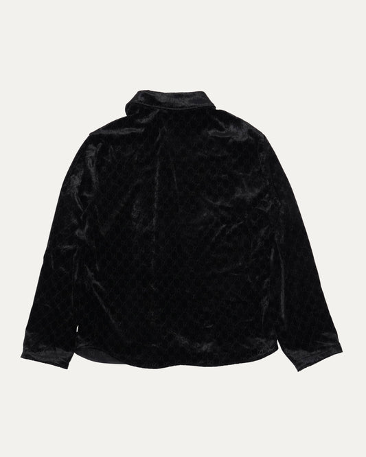 La Famiglia GG Monogram Stretch Devoré Velvet Shirt