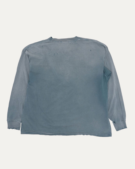Distressed Logo Long Sleeve Pocket T-Shirt