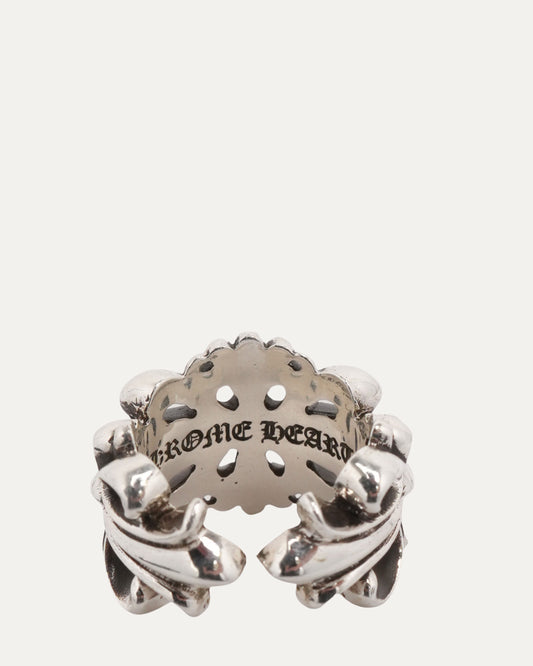 Double Floral Cross Ring