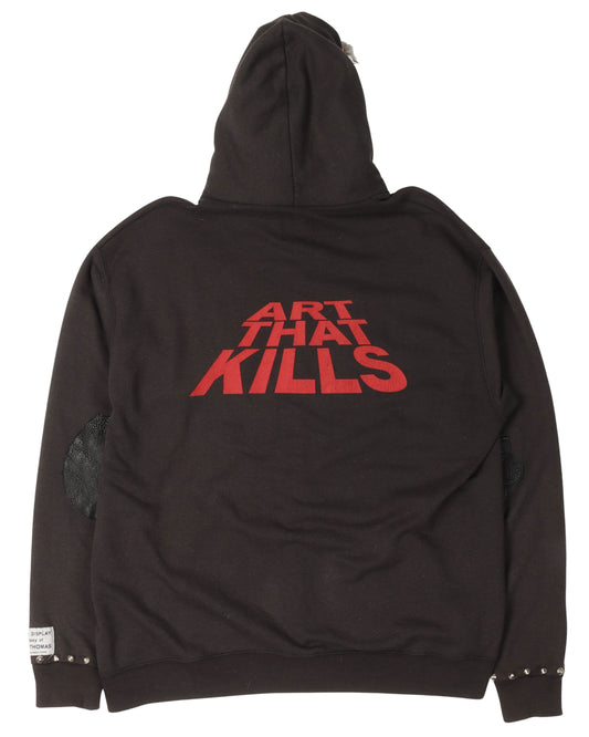 "Art That Kills" Fur Lined Zip Up Hoodie