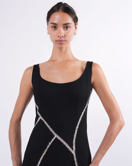 Wool Dress With White Stitching (c. 2004)