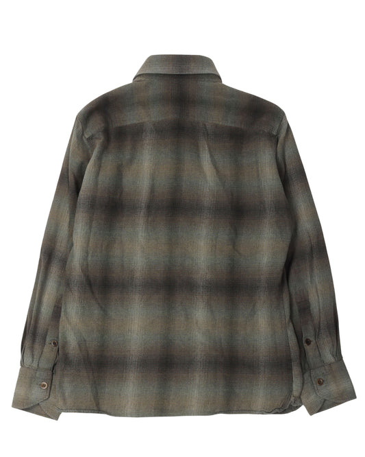Plaid Flannel Military Shirt