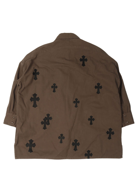 Oversized Cross Patch Shirt