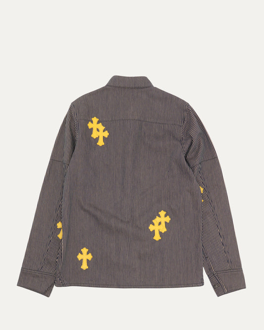 Hickory Stripe Cross Patch Chore Coat