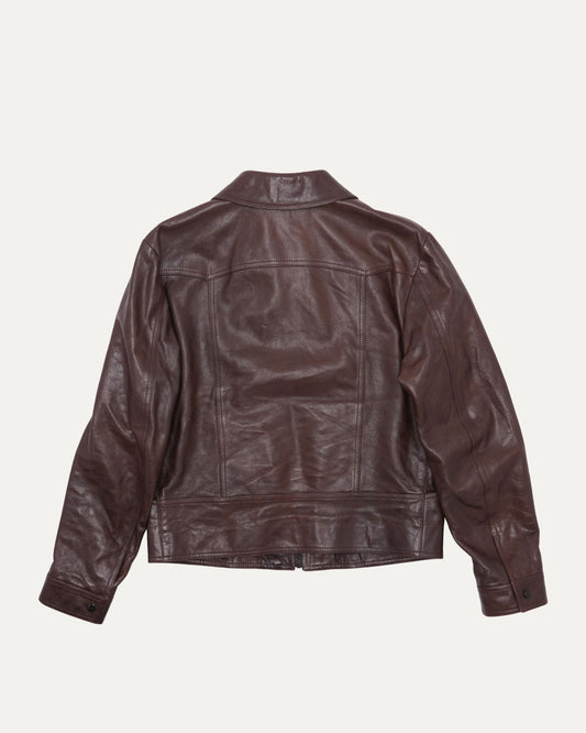 Slim Fit Zip Up Leather Jacket