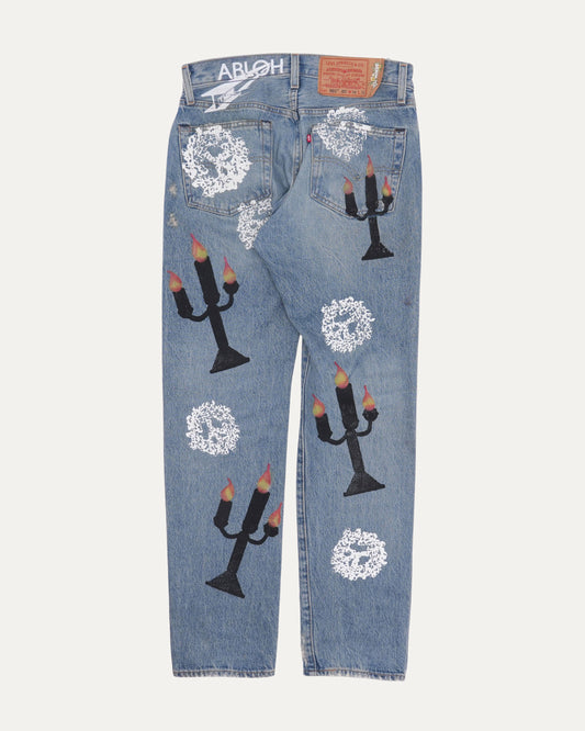 Levi's Virgil Abloh 'Message In A Tear' Printed 501 Jeans