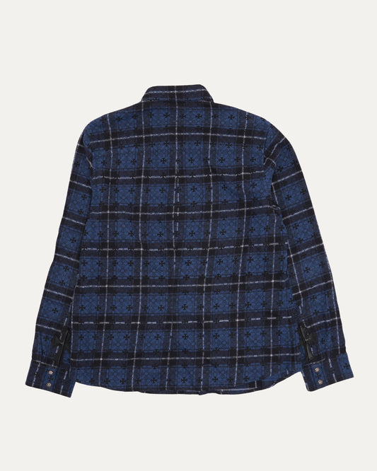 Monogram Cross Patch Loose Ends Flannel Shirt