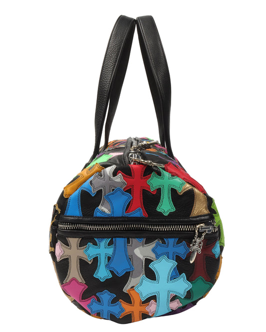Multicolor Cross Patch Cemetery Mini Duffle Bag