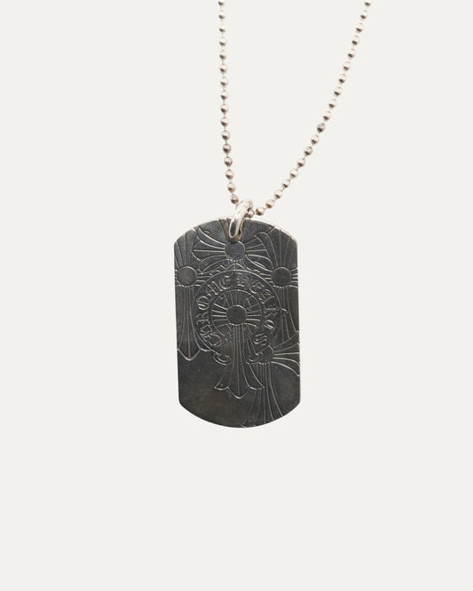 Cemetery Cross Dog Tag with Ball Chain