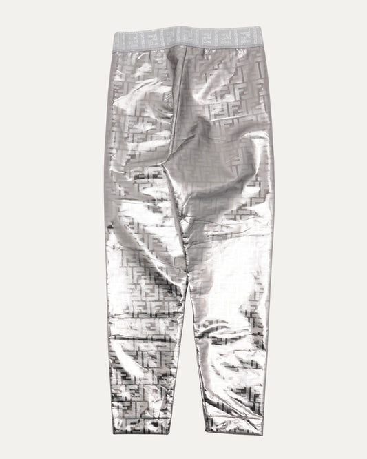 Silver Metallic Monogram Pants