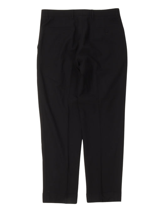 Wool Blend Pleated Trousers