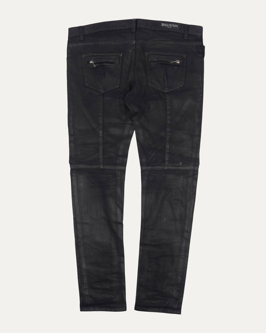 Waxed Biker Jeans