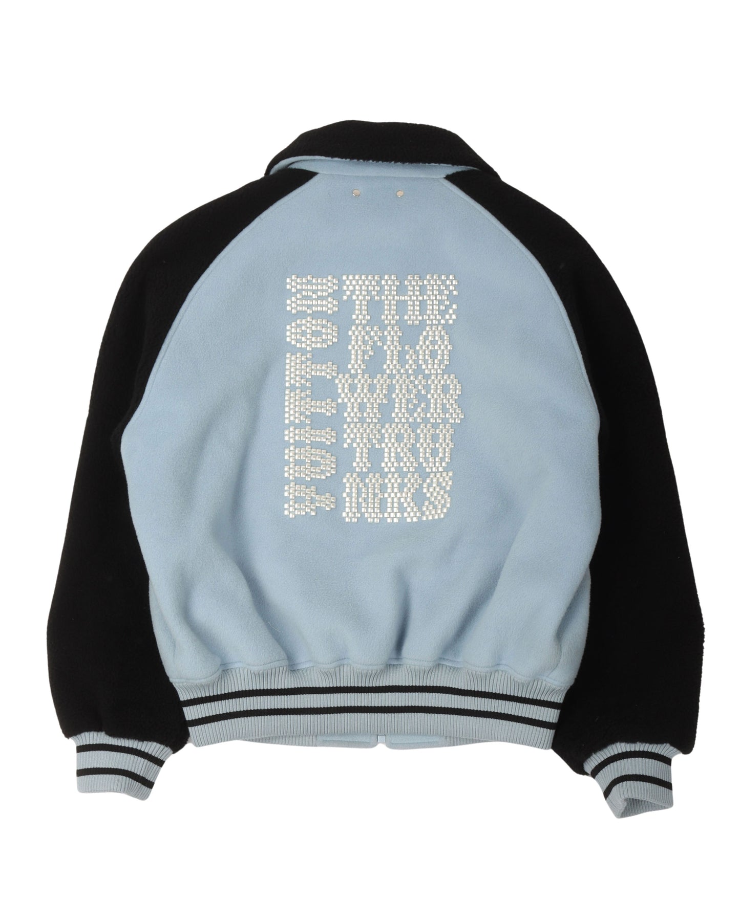 "Calligraphy and a Violin Case" Shearling Wool Varsity Blouson