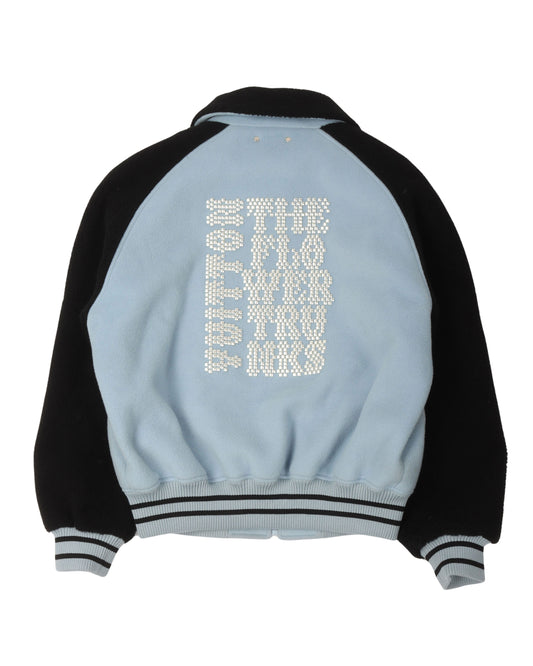 "Calligraphy and a Violin Case" Shearling Wool Varsity Blouson