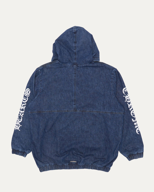 Ruckus Hooded Denim Cross Patch Jacket