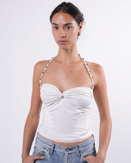 Beaded-Strap Bustier