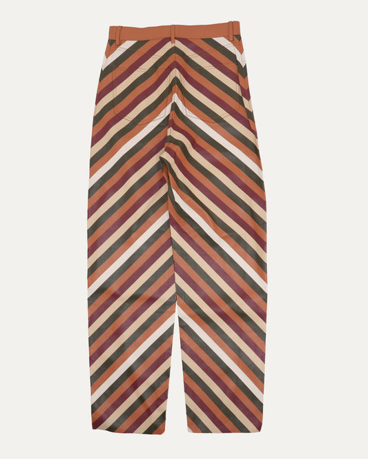 Chevron Print Leather Pants