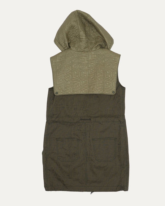 Sarah Coleman Monogram Fisheye Denim Utility Dress