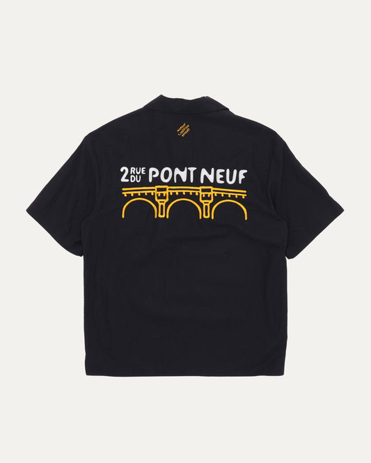 Open Collar Short Sleeved Cotton Shirt