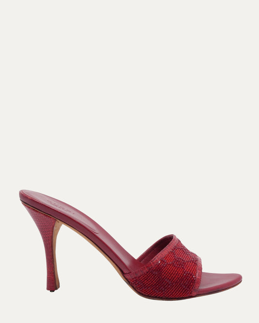 Tom Ford Era Beaded Monogram Mules