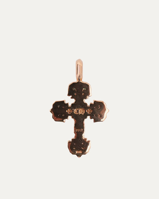 Gold Emerald Filigree Cross Pendant