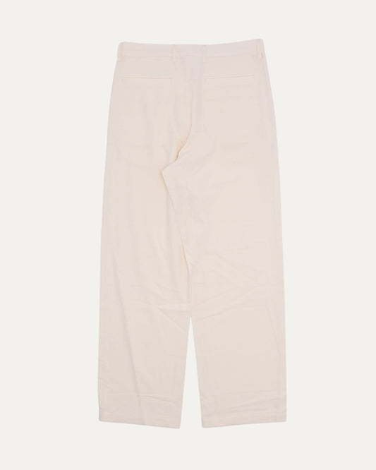 Cotton-Silk Blend Pleated Trouser
